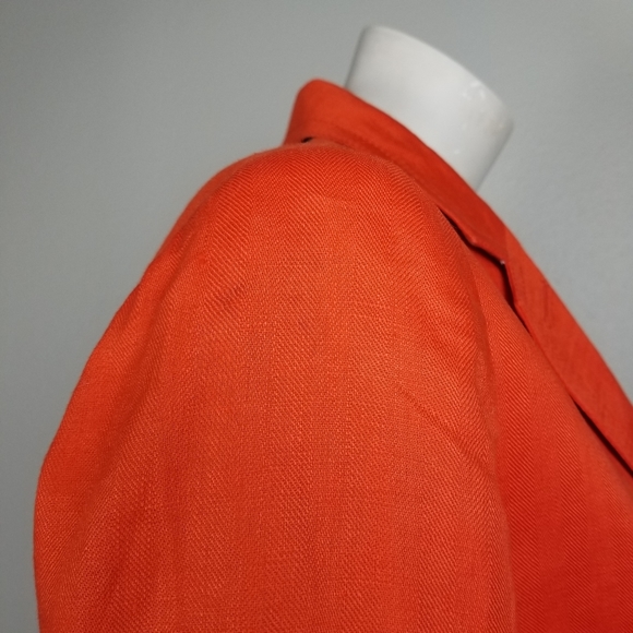 J. Crew Factory Schoolboy Linen Blazer in Red Orange Size 4 - Picture 9 of 11